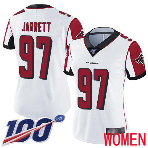 Atlanta Falcons Limited White Women Grady Jarrett Road Jersey NFL Football 97 100th Season Vapor Untouchable